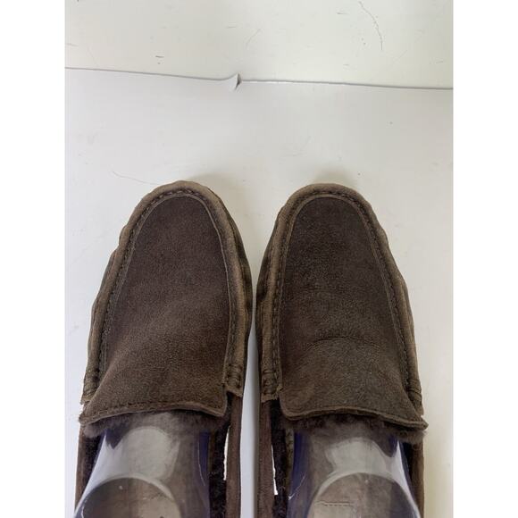 UGG Henrick Mens 9 Driving Loafer Slip On Shoes Dark Brown Suede Leather - Picture 6 of 11